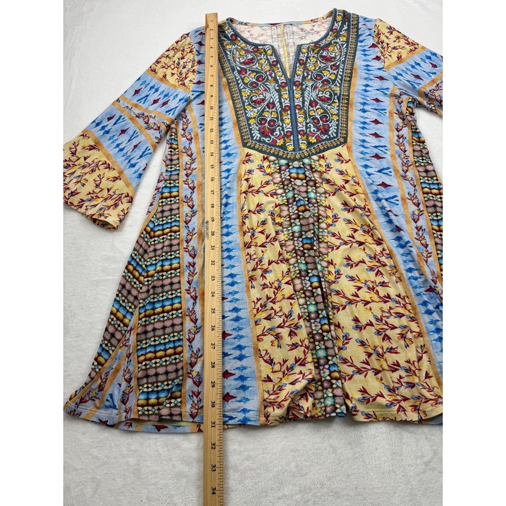 Soft Surroundings Fifi Embroidered Tunic Top Women's Medium Multi Bell‎ Sleeve - Picture 5 of 8